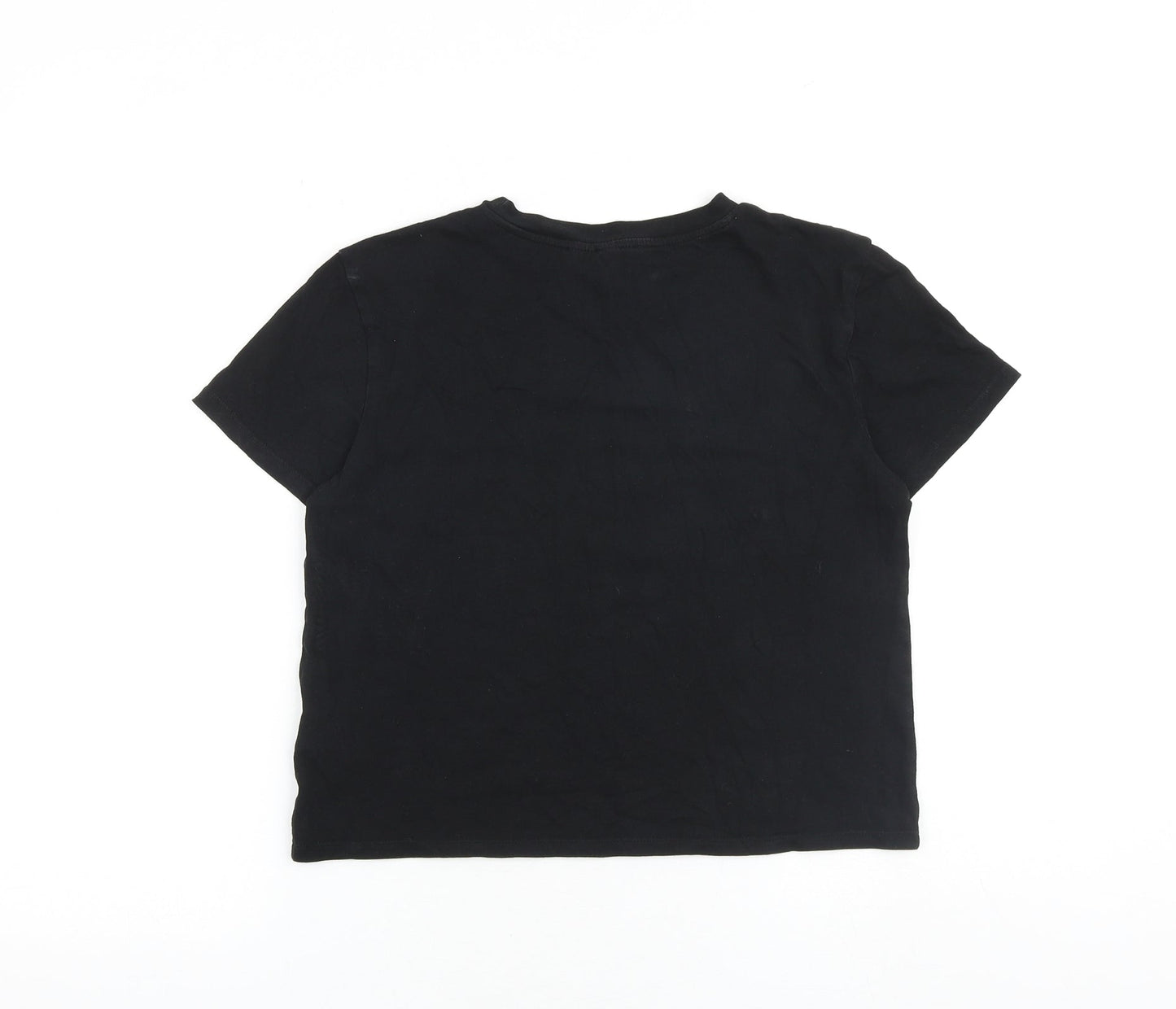 H&M Womens Black 100% Cotton Basic T-Shirt Size S Crew Neck - NASA
