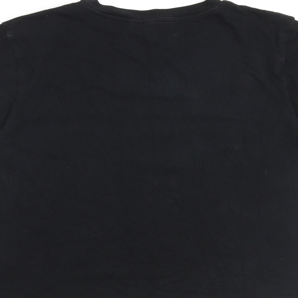 H&M Womens Black 100% Cotton Basic T-Shirt Size S Crew Neck - NASA