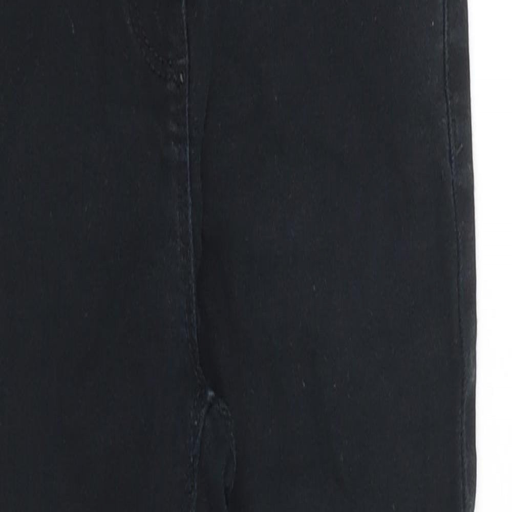 NEXT Girls Black Cotton Skinny Jeans Size 9 Years L20 in Extra-Slim Zip