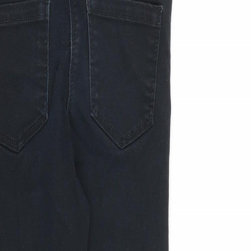 NEXT Girls Black Cotton Skinny Jeans Size 9 Years L20 in Extra-Slim Zip