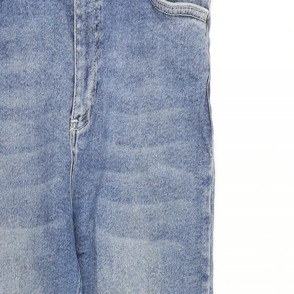 Jack Wills Womens Blue Cotton Skinny Jeans Size 30 in L26 in Regular Zip - Raw Hem