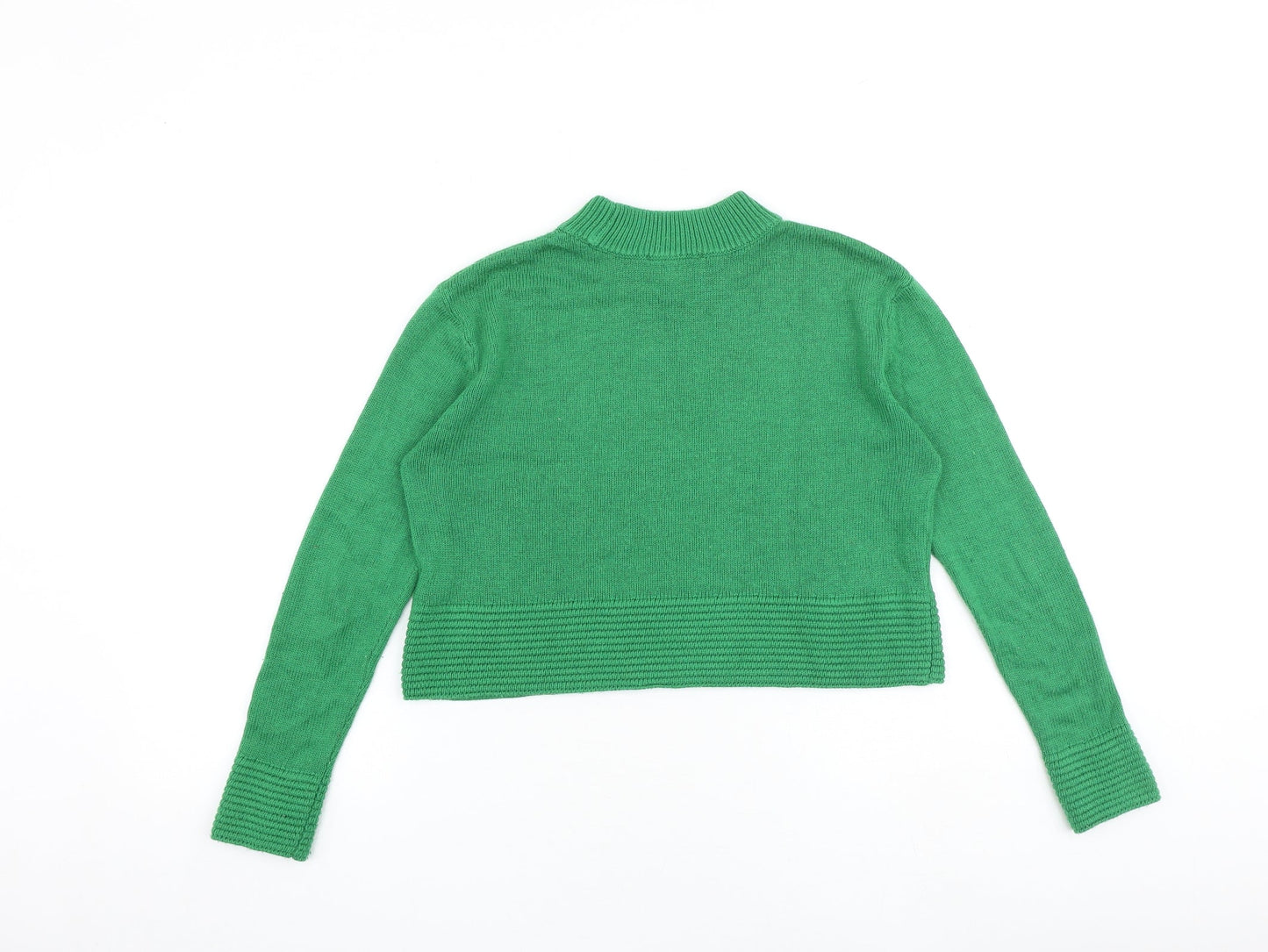 Topshop Womens Green High Neck Acrylic Pullover Jumper Size 6