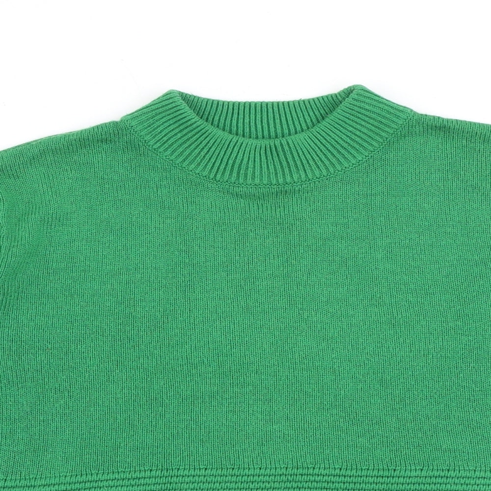 Topshop Womens Green High Neck Acrylic Pullover Jumper Size 6
