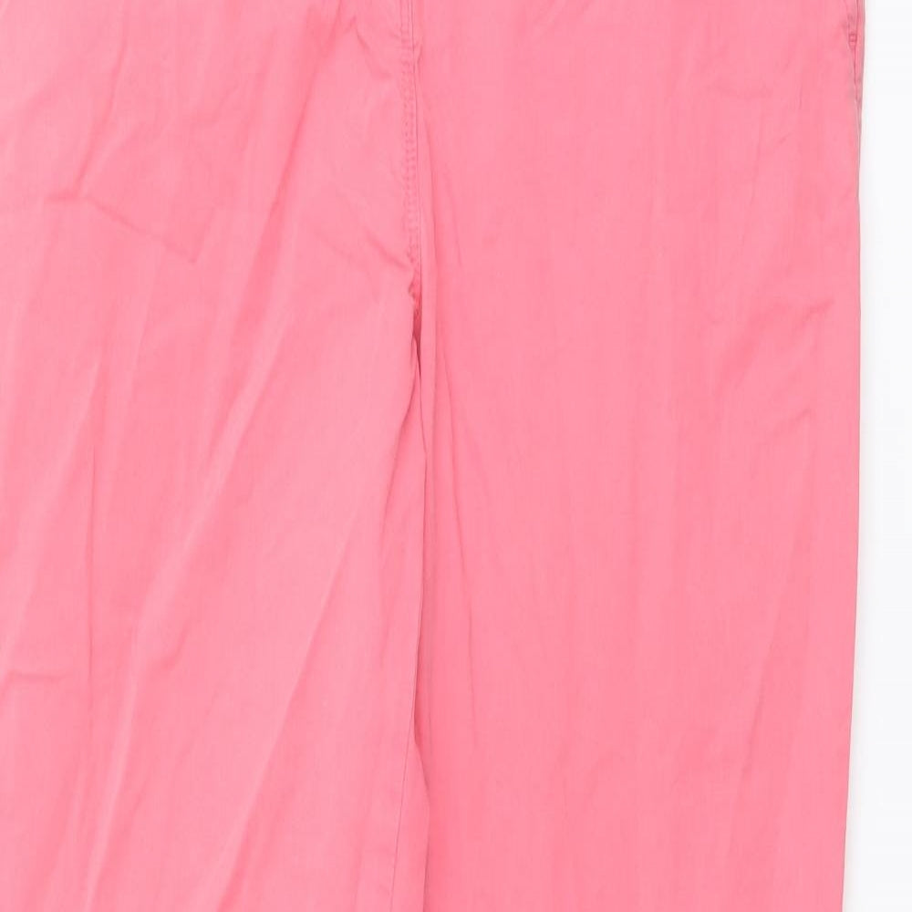 Crew Clothing Womens Pink Cotton Chino Trousers Size 10 L26 in Regular Button