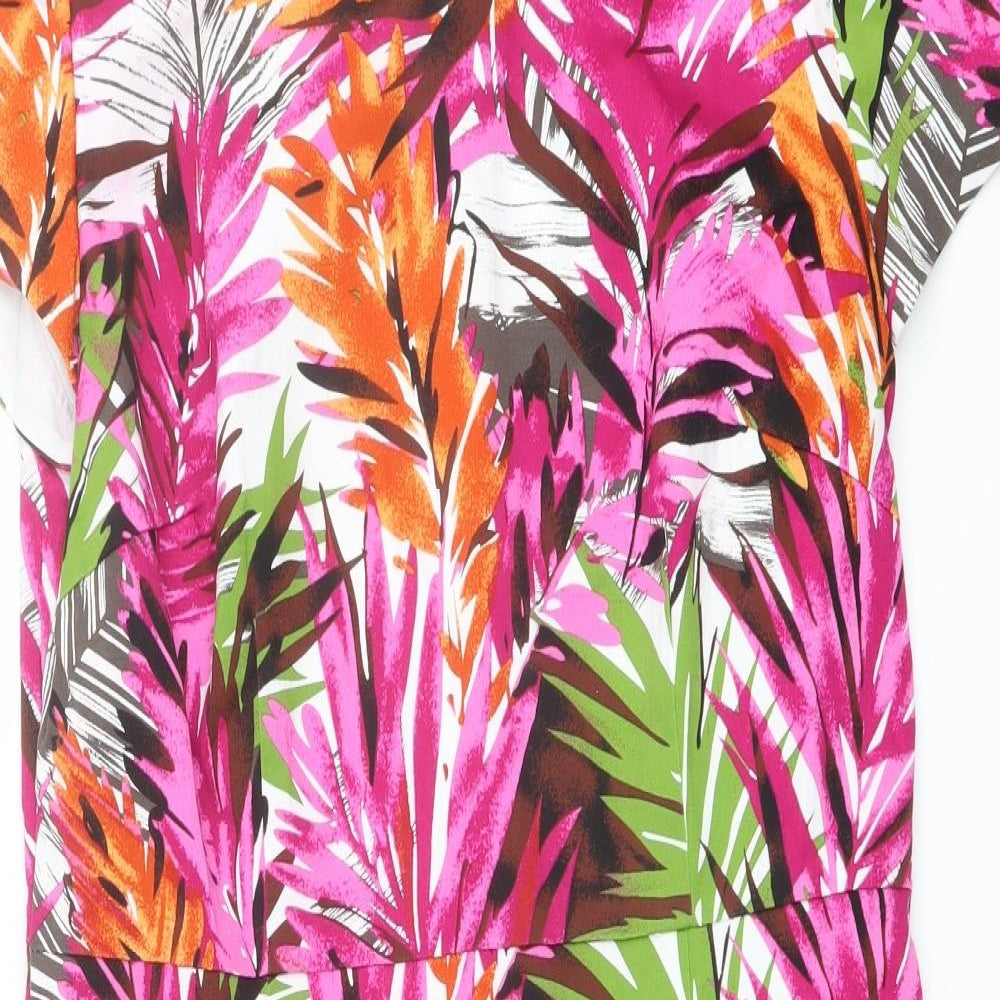 Savoir Womens Multicoloured Geometric Cotton Shift Size 12 Round Neck Zip