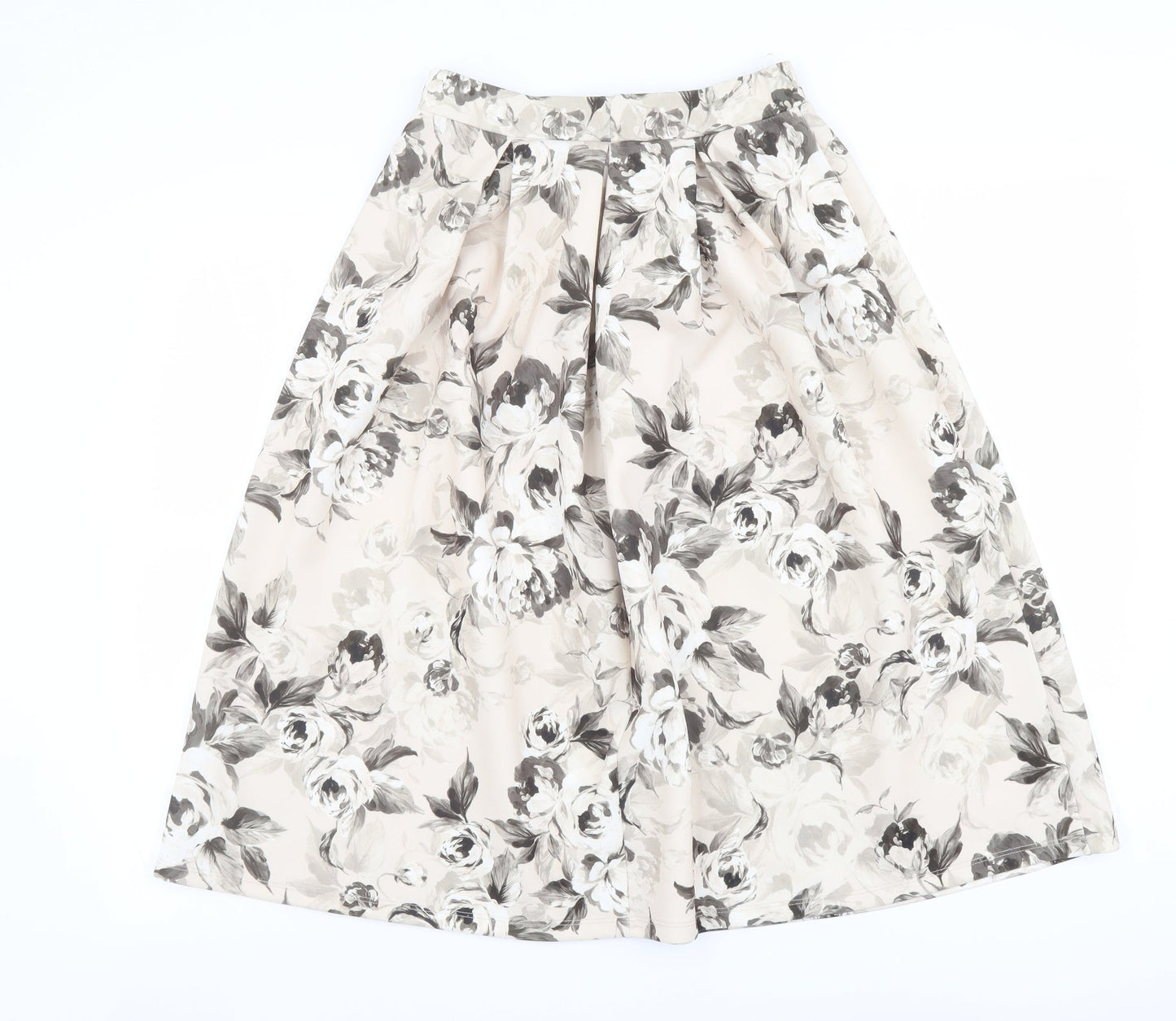 Miss Selfridge Womens Beige Floral Polyester A-Line Skirt Size 6