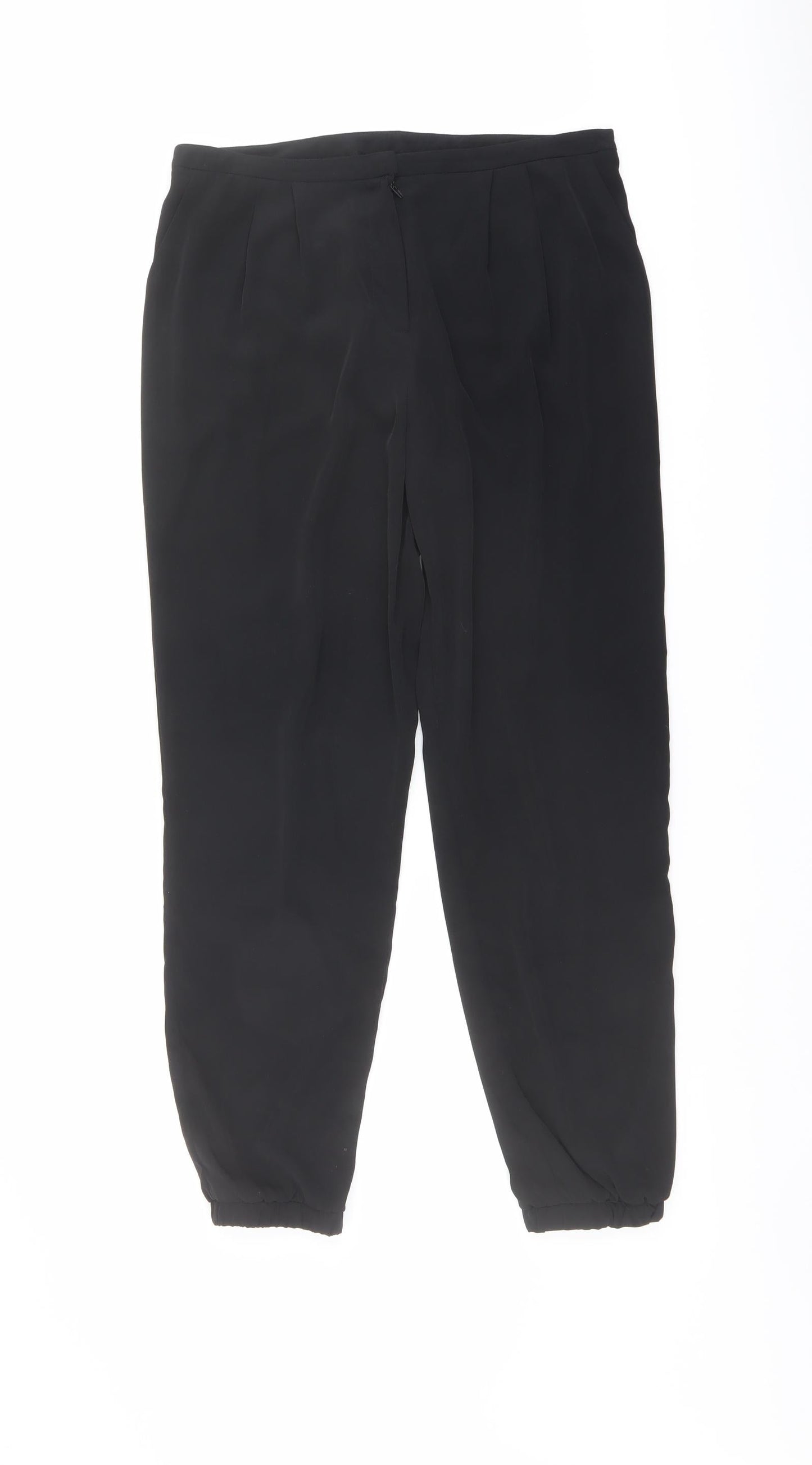 ASOS Womens Black Polyester Trousers Size 10 L26 in Regular Button
