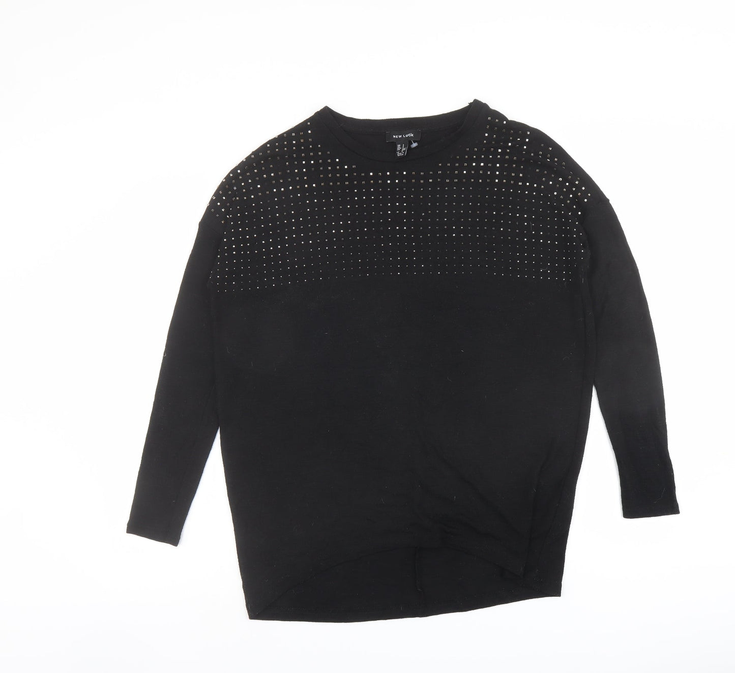 New Look Womens Black Round Neck Polyester Pullover Jumper Size S