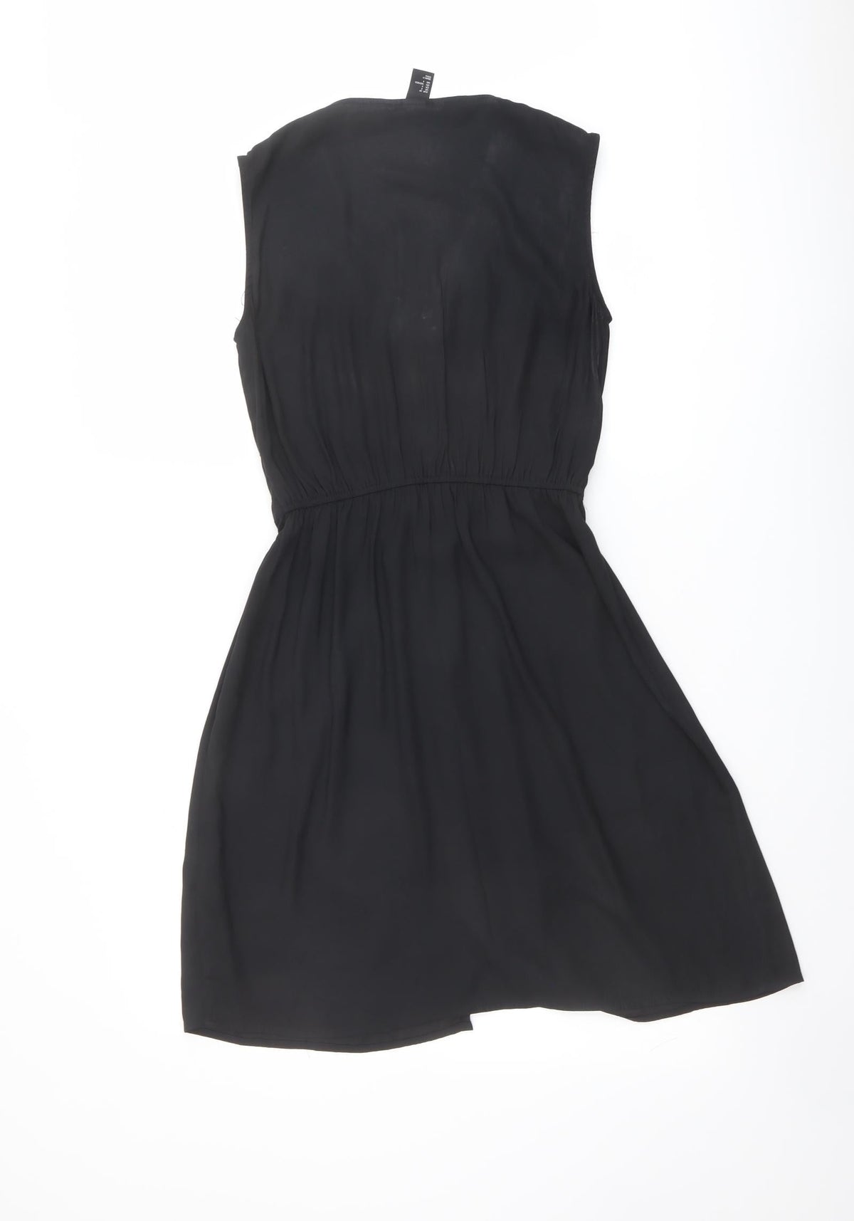 H&M Womens Black Polyester Fit & Flare Size 6 Scoop Neck Zip