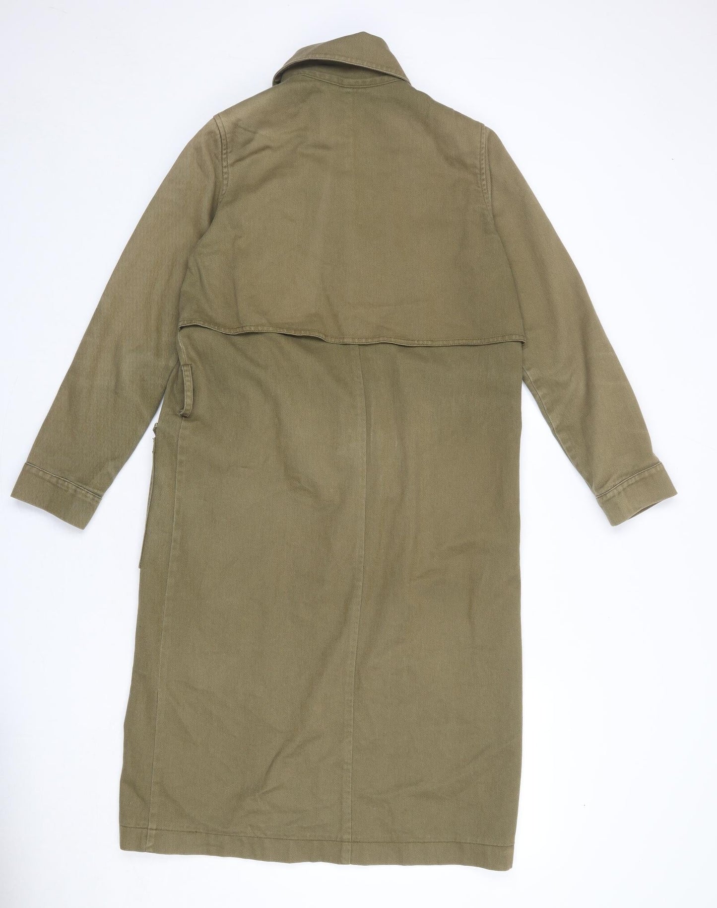 Monki Womens Green Overcoat Coat Size XS Snap