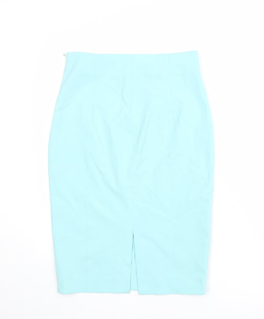 Zara Womens Blue Polyester Bandage Skirt Size S Zip