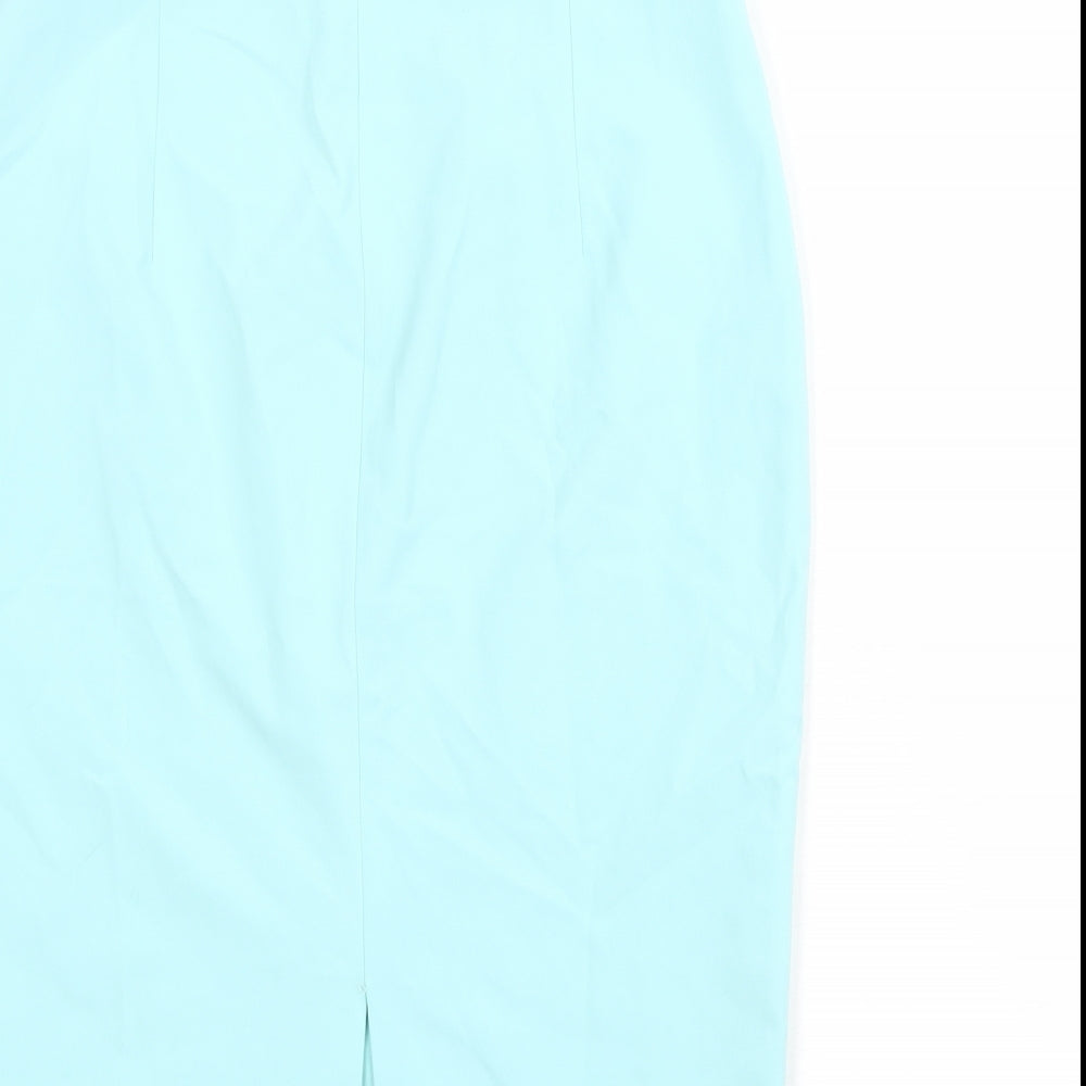 Zara Womens Blue Polyester Bandage Skirt Size S Zip