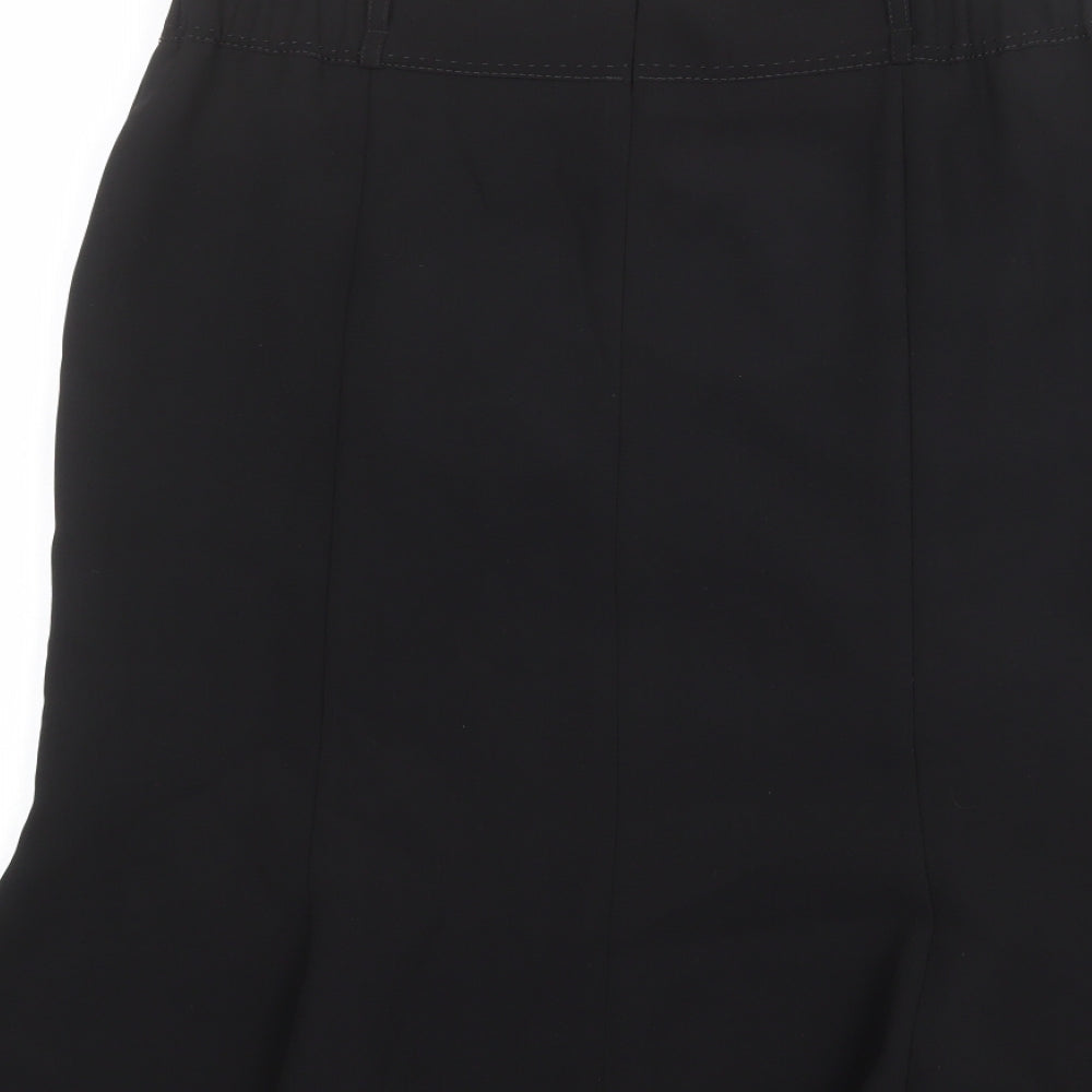 Savoir Womens Black Polyester A-Line Skirt Size 14 Zip