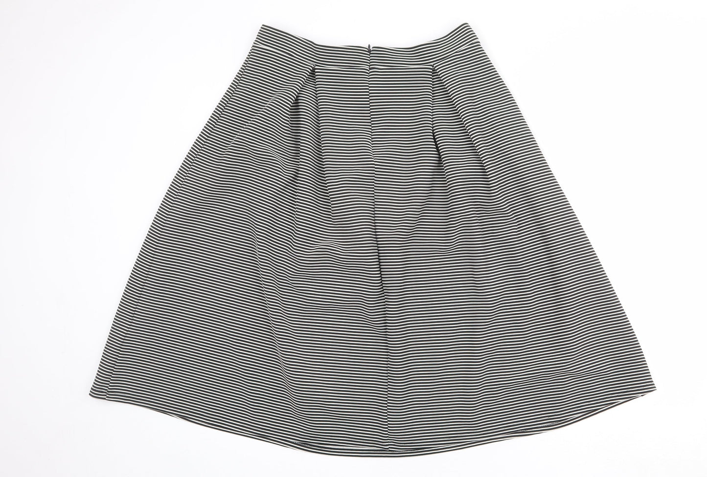 Therapy Womens Black Striped Polyester A-Line Skirt Size 14 Zip