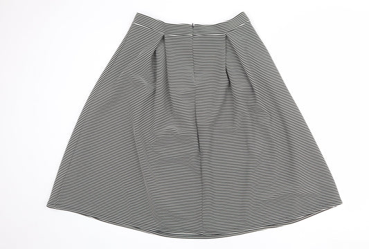 Therapy Womens Black Striped Polyester A-Line Skirt Size 14 Zip