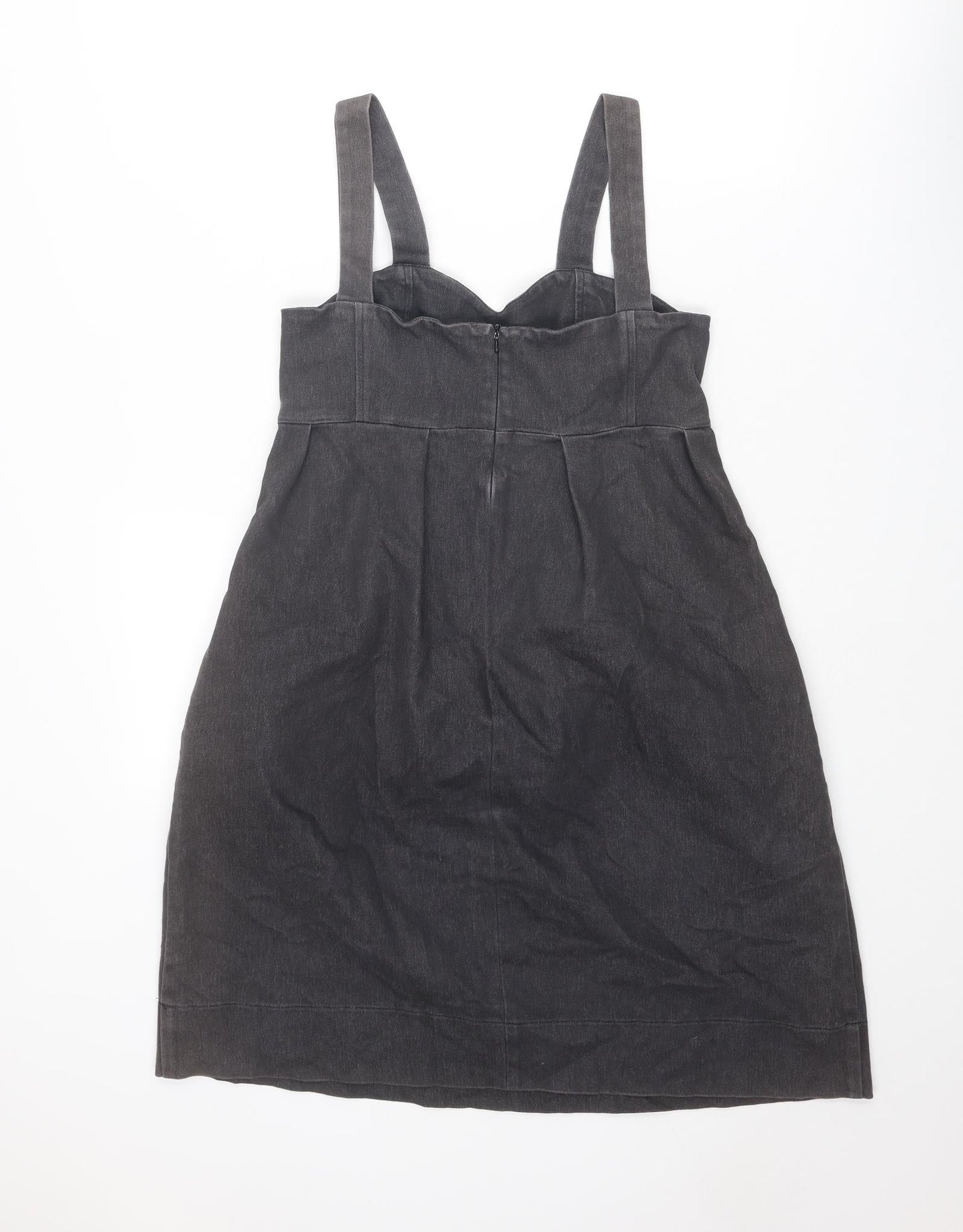 Sera Lilly Womens Grey Cotton A-Line Size 10 Sweetheart Zip