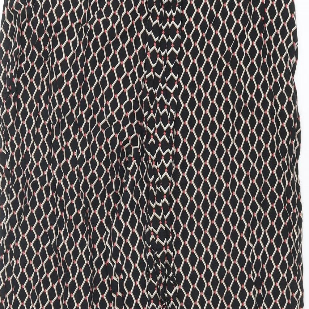 Dorothy Perkins Womens Multicoloured Geometric Viscose Trousers Size 14 L28 in Regular Tie
