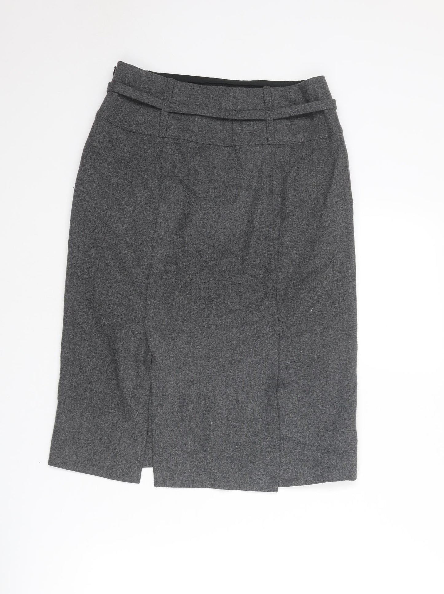 United Colors of Benetton Womens Grey Wool Bandage Skirt Size 28 in Zip