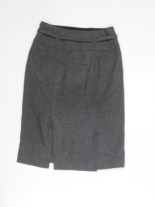 United Colors of Benetton Womens Grey Wool Bandage Skirt Size 28 in Zip