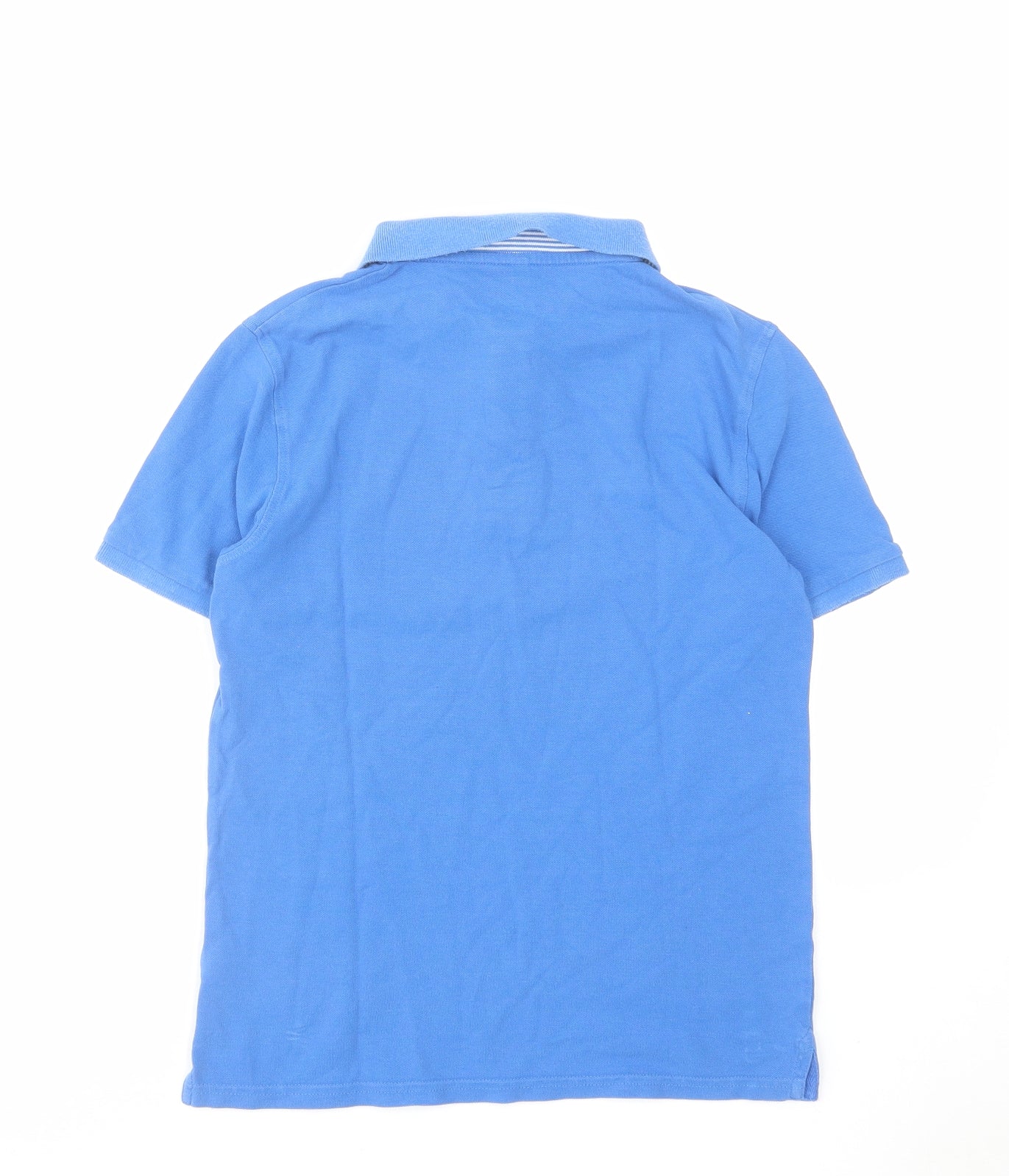 Marks and Spencer Boys Blue Cotton Pullover Polo Size 10-11 Years Collared Button