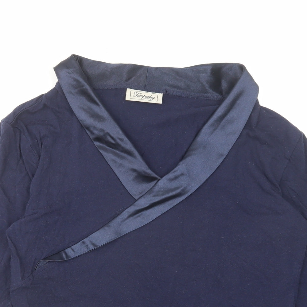 Temperley Womens Blue Cotton Basic Blouse Size M Collared
