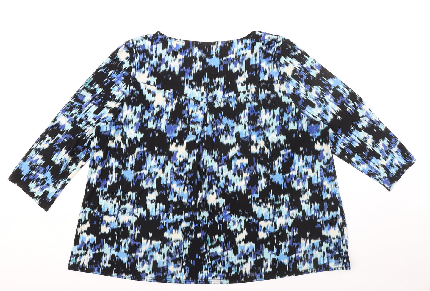 Together Womens Black Geometric Polyester Basic Blouse Size 22 Boat Neck - Embellished Neckline