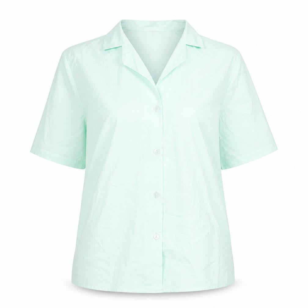 Claire Womens Green Polyester Basic Button-Up Size 14 Collared