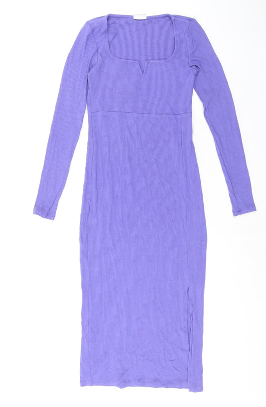 mamalicious Womens Purple Lyocell Bodycon Size XS Scoop Neck Pullover