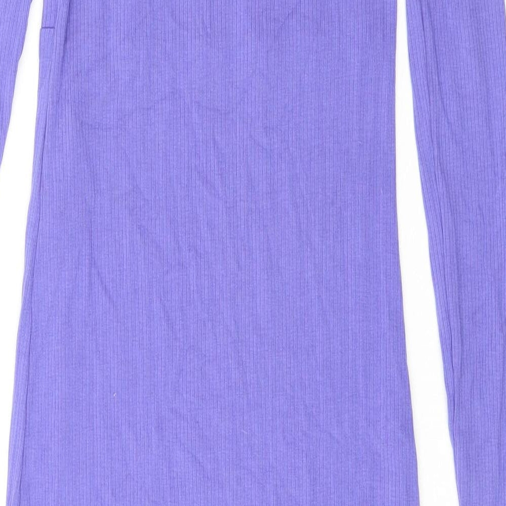 mamalicious Womens Purple Lyocell Bodycon Size XS Scoop Neck Pullover