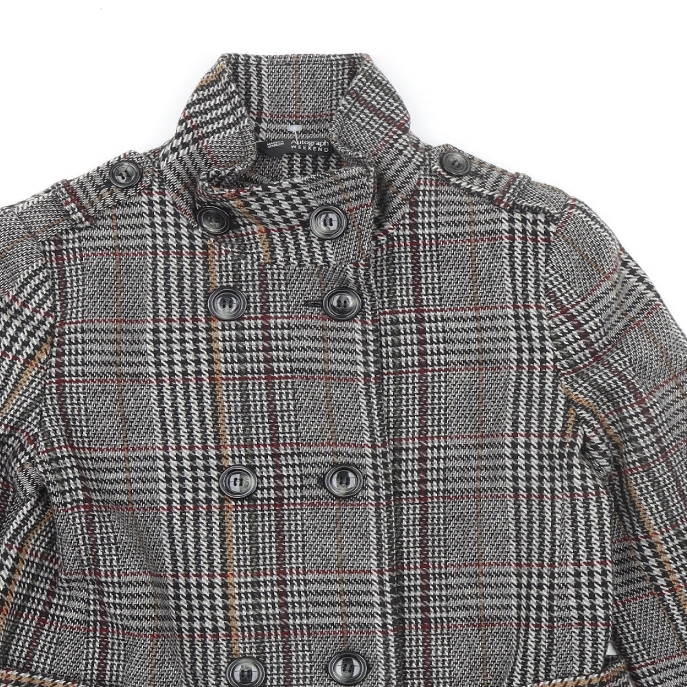 Marks and Spencer Womens Grey Plaid Jacket Size 10 Button