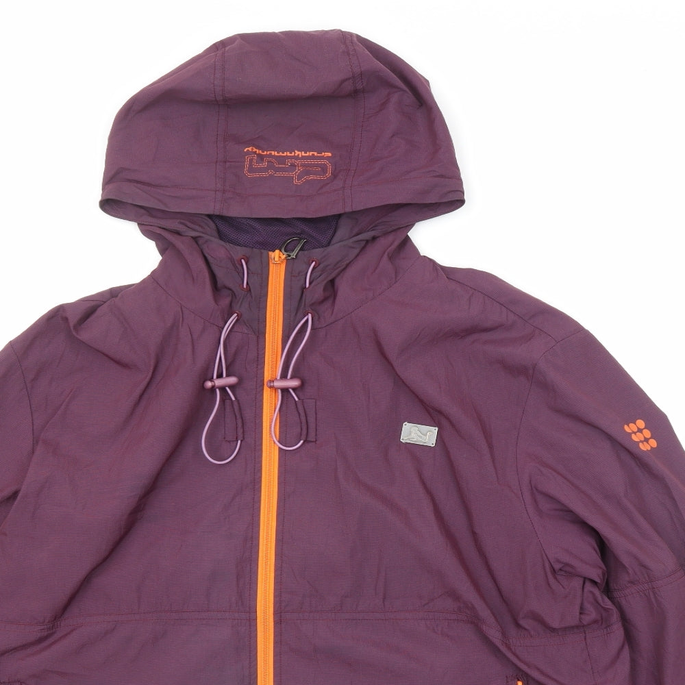 Drunknmunky Womens Purple Windbreaker Jacket Size L Zip