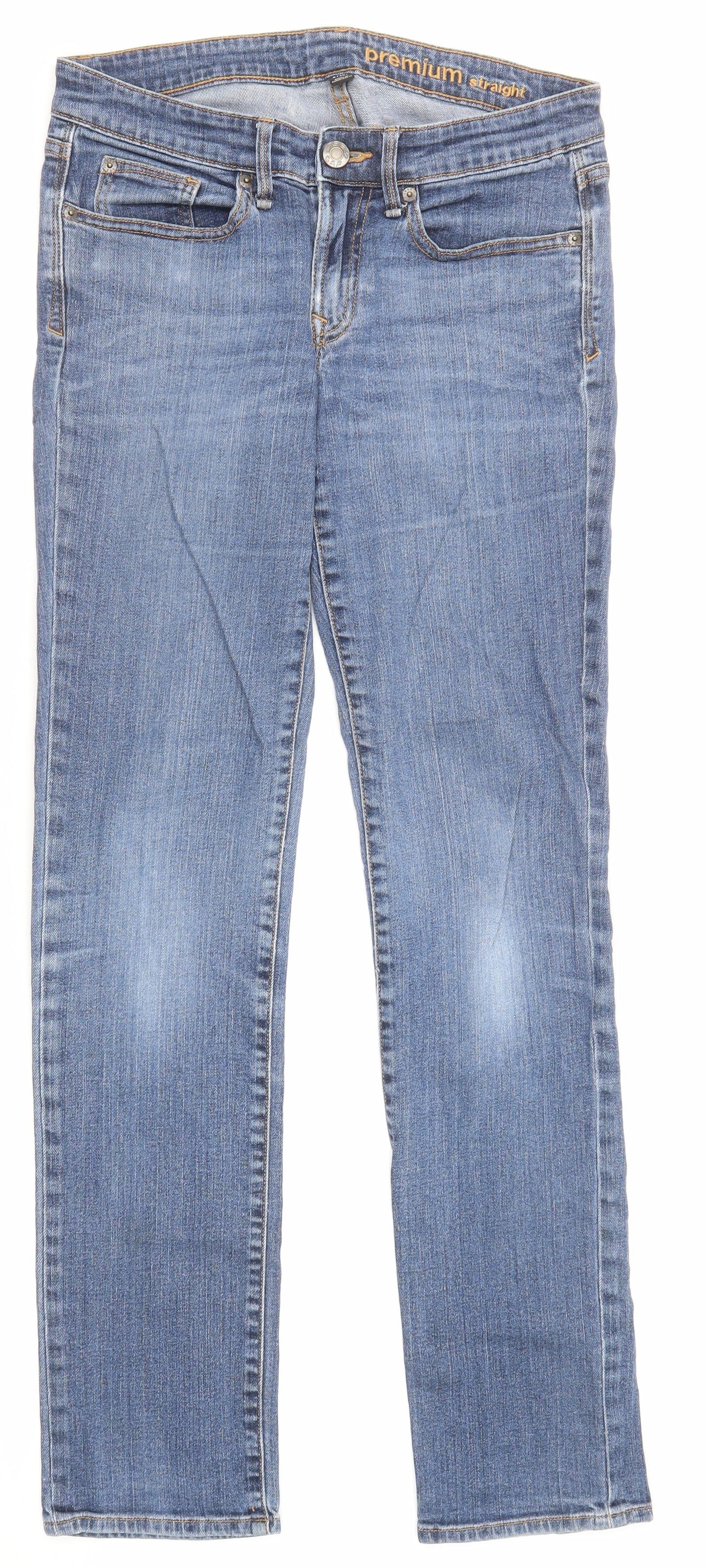 Gap Womens Blue Cotton Straight Jeans Size 6 L30 in Regular Zip