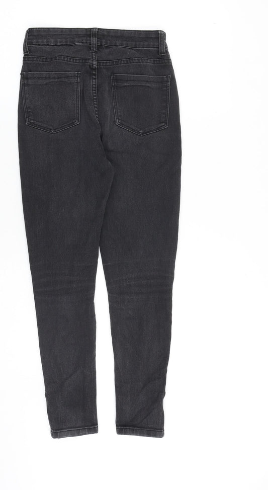 Glassons Womens Grey Cotton Skinny Jeans Size 6 L26 in Regular Zip - Ankle Zip