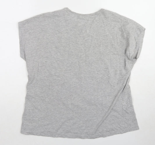 Linea Womens Grey Cotton Basic T-Shirt Size M Round Neck - Dalmatian Dogs