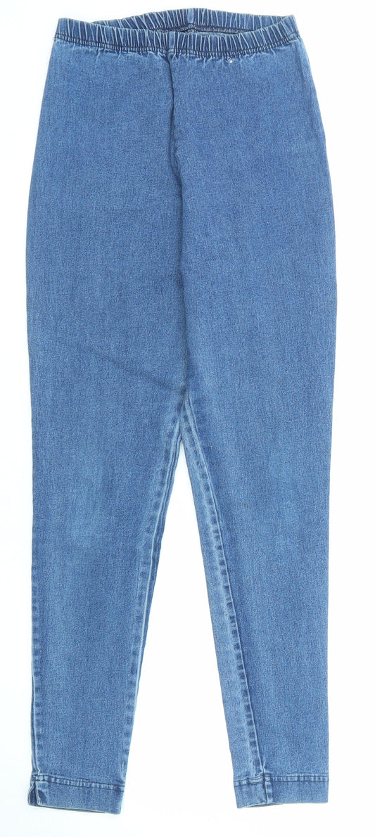 St Michael Womens Blue Cotton Jegging Jeans Size 10 L27 in Regular