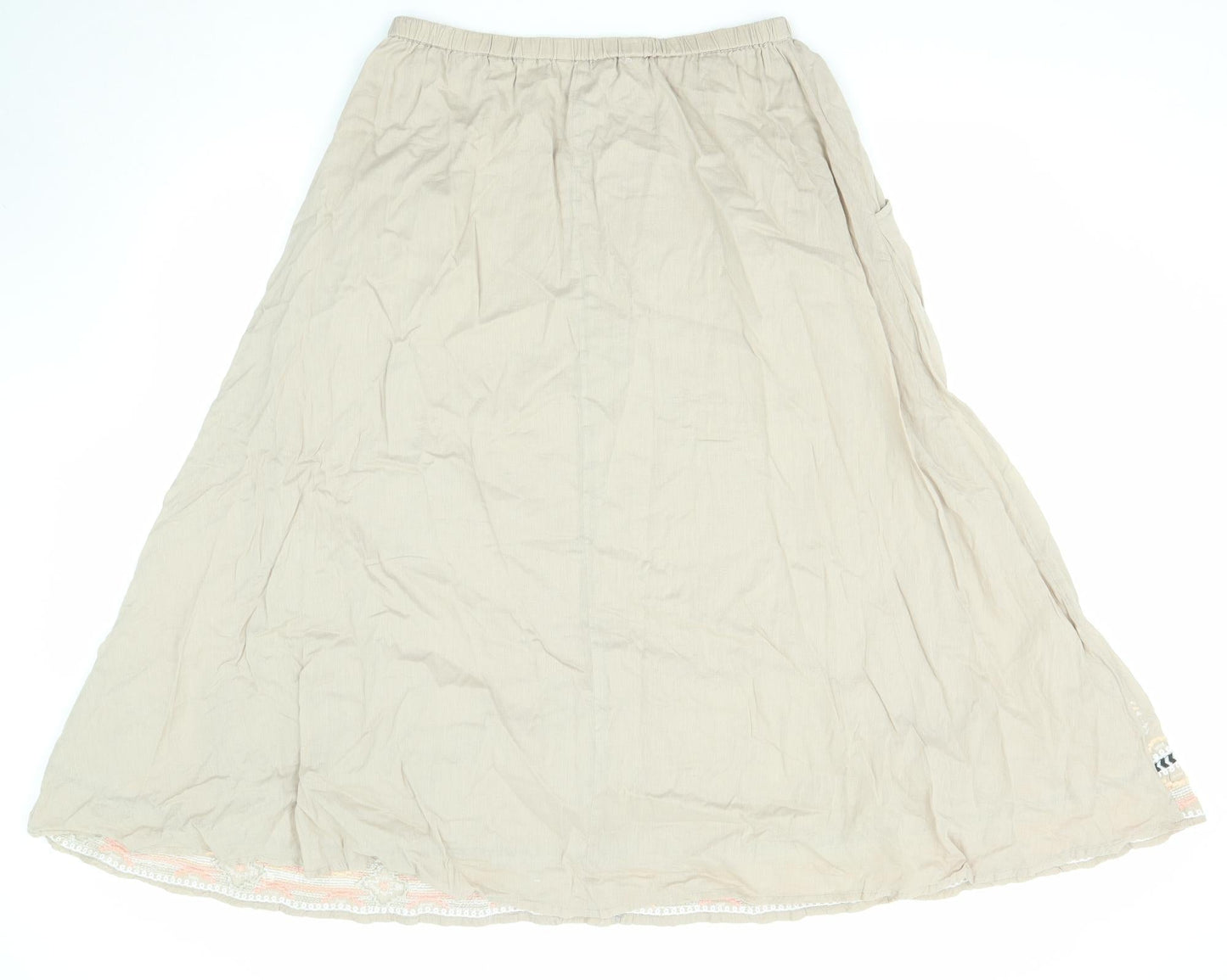 Joanna Hope Womens Beige Cotton A-Line Skirt Size 14