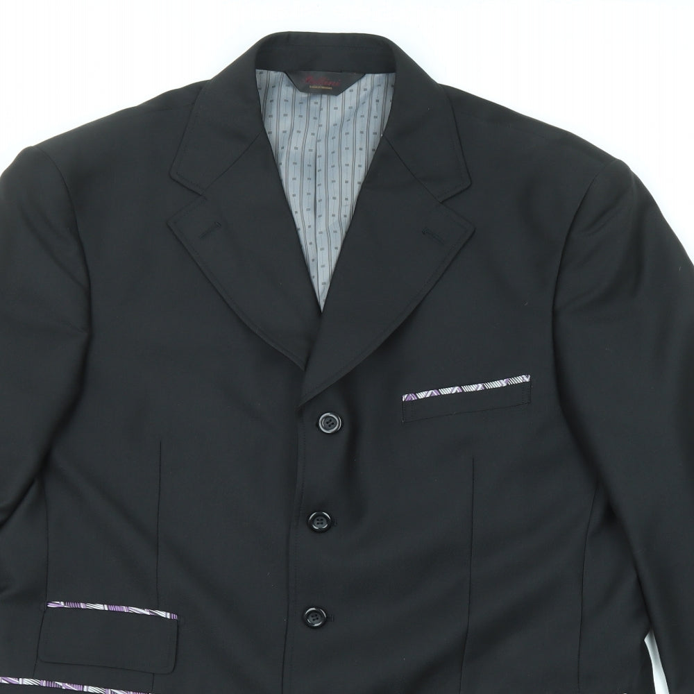 Pallini Mens Black Polyester Jacket Suit Jacket Size 42 Regular