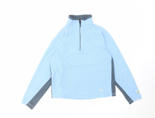 Mountain Hardwear Womens Blue Colourblock Polyester Pullover Sweatshirt Size S Zip