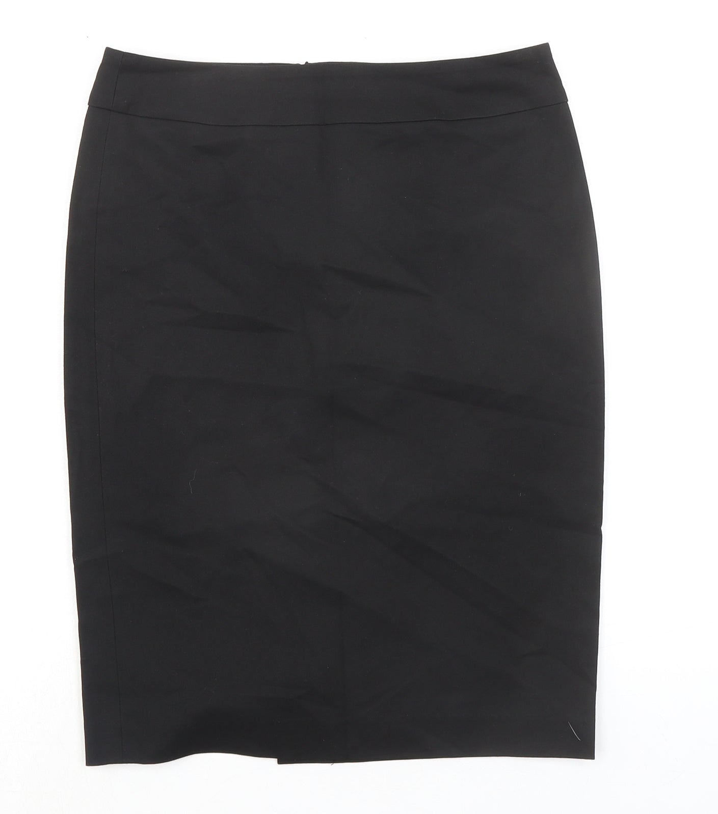 M-PREMIER Womens Black Rayon Straight & Pencil Skirt Size 10 Zip