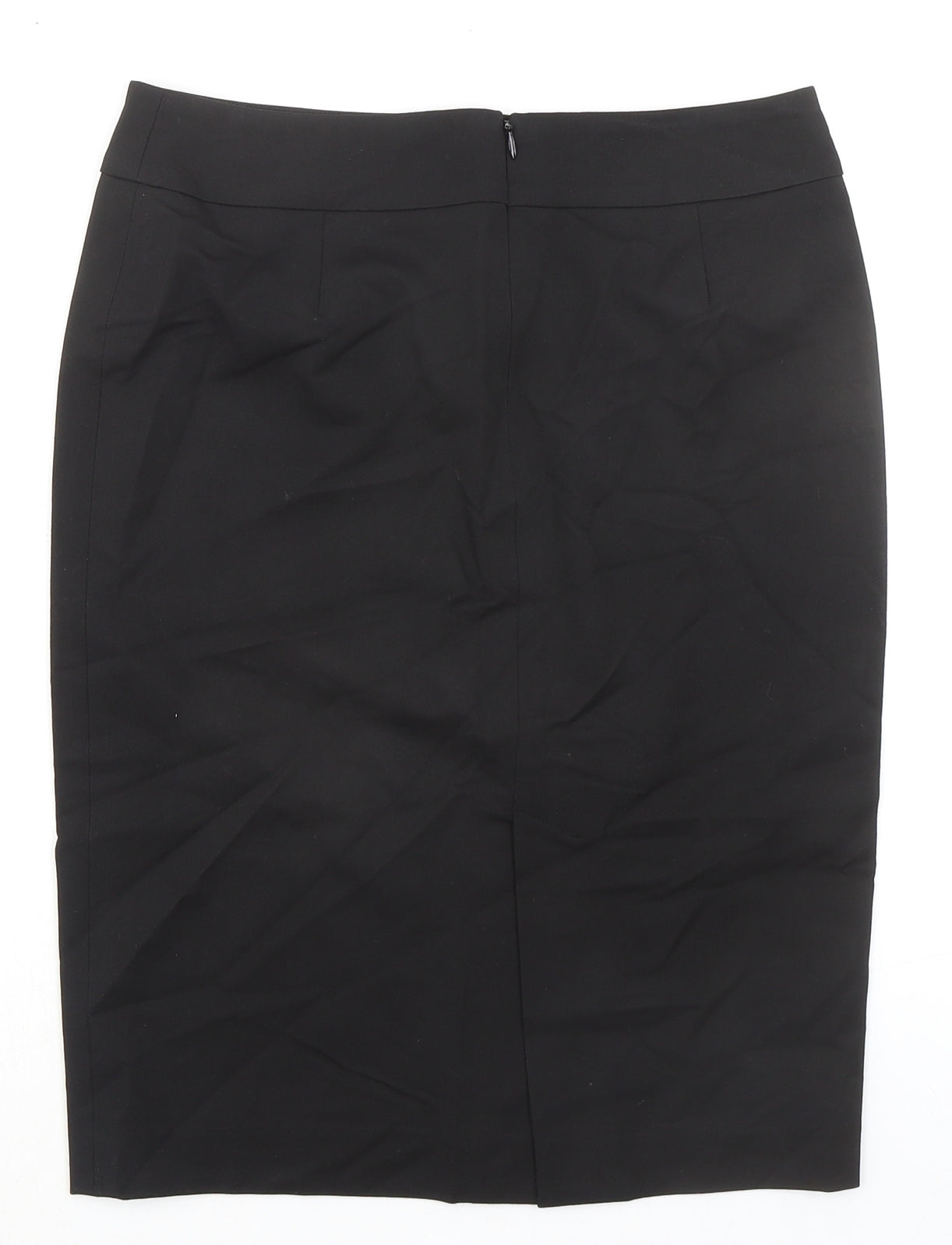 M-PREMIER Womens Black Rayon Straight & Pencil Skirt Size 10 Zip