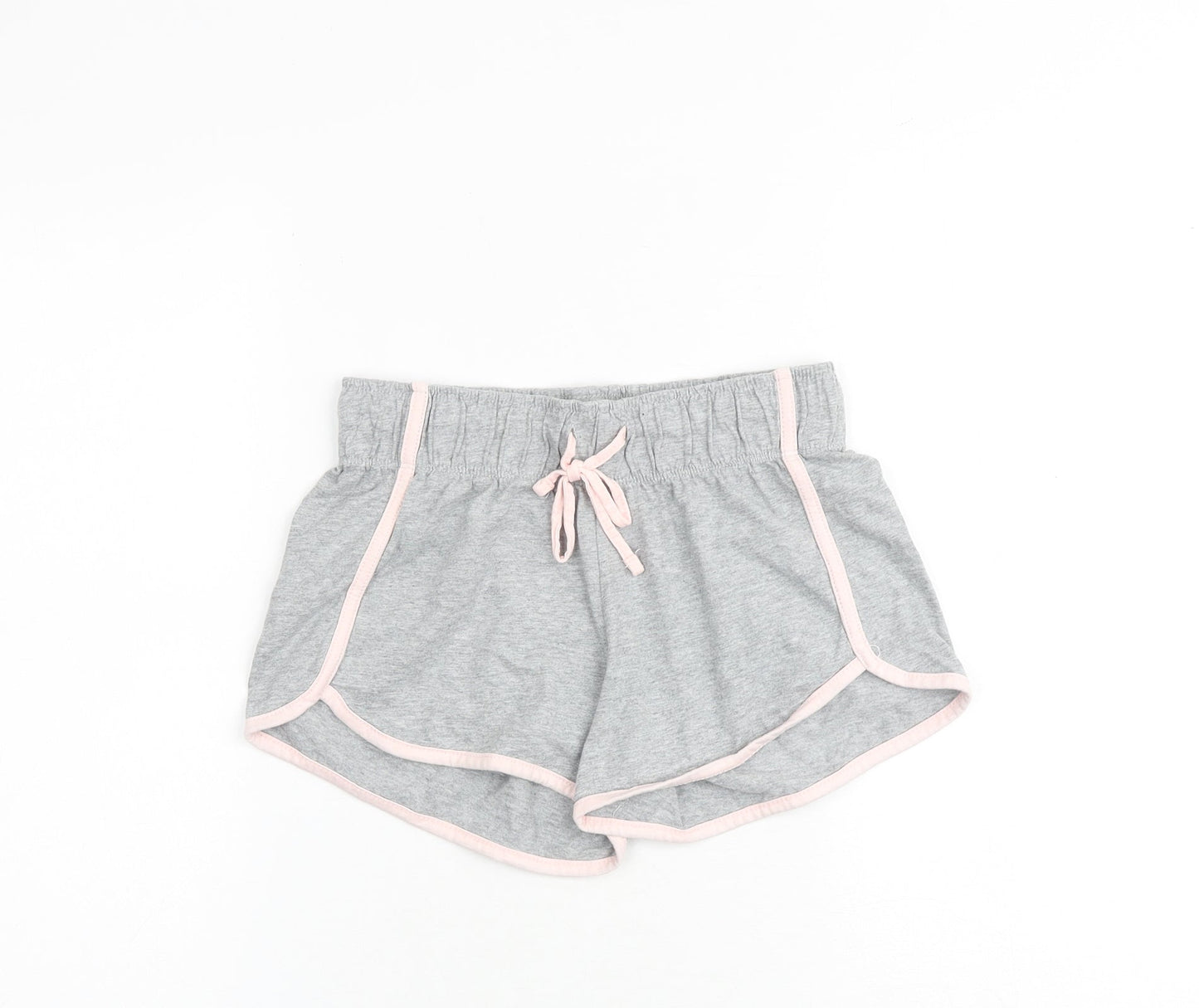 AriZona Womens Grey Cotton Hot Pants Shorts Size 6 Regular Drawstring