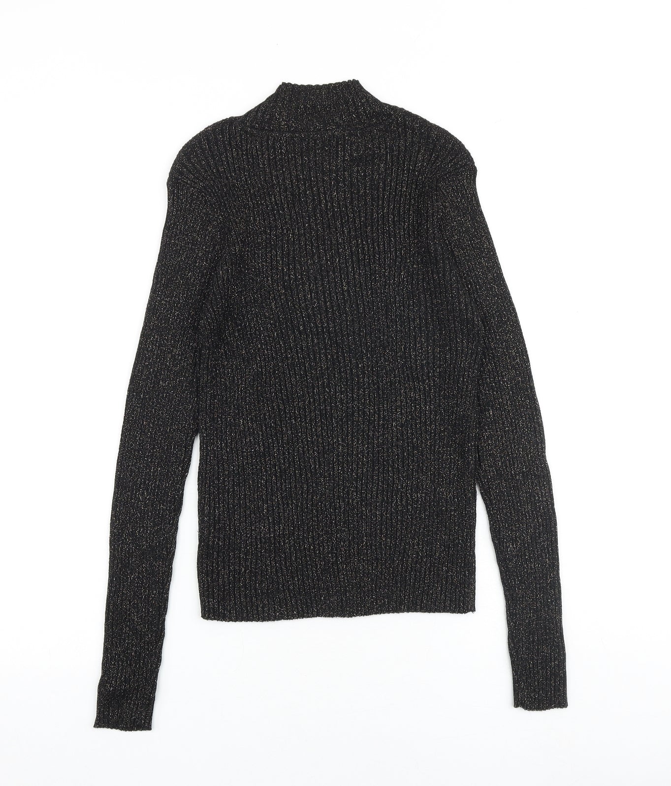 Glamorous Womens Black Mock Neck Viscose Pullover Jumper Size L