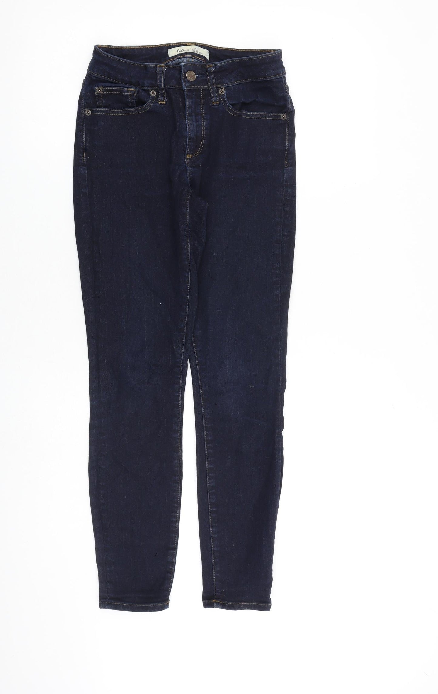 Gap Womens Blue Cotton Skinny Jeans Size 26 in L27 in Slim Zip