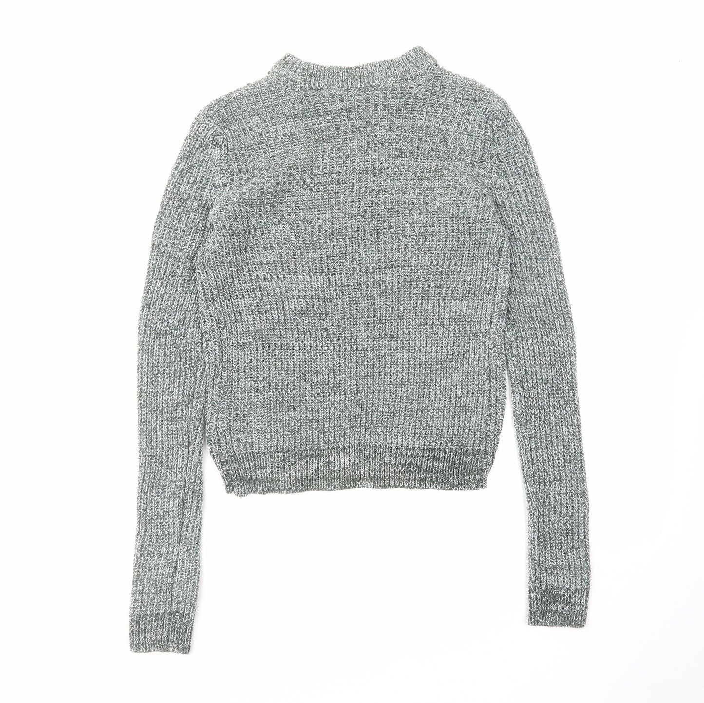 H&M Womens Green Round Neck Acrylic Pullover Jumper Size XS
