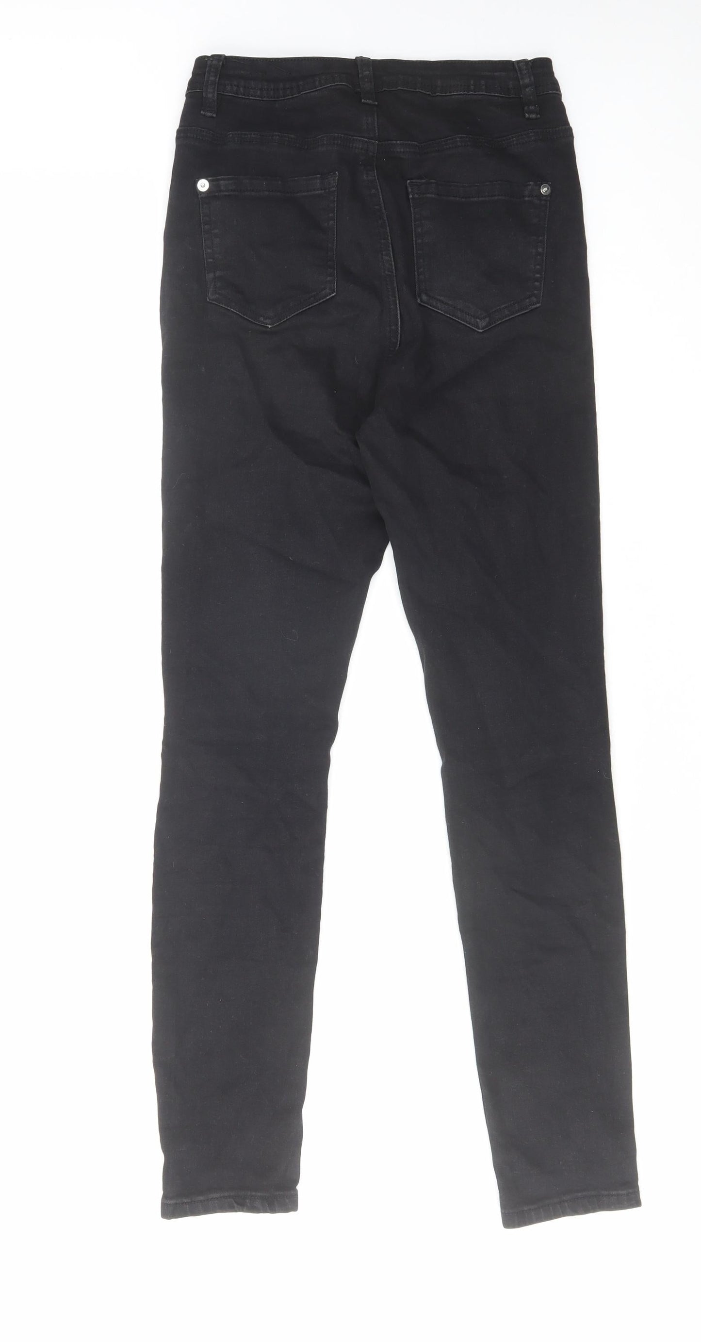 Missguided Womens Black Cotton Skinny Jeans Size 6 L27 in Regular Zip