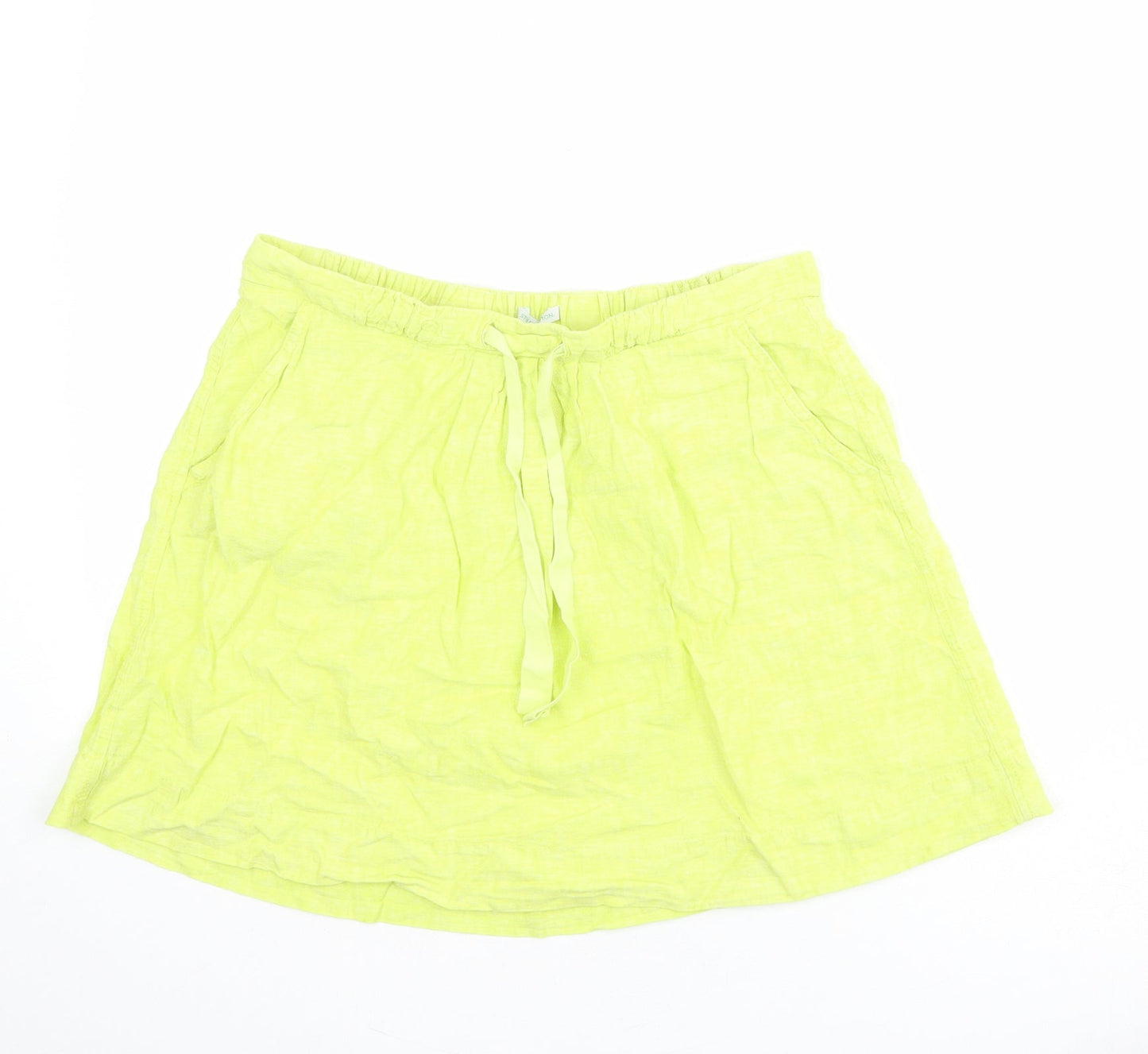 Stile Benetton Womens Green Cotton Skater Skirt Size 10