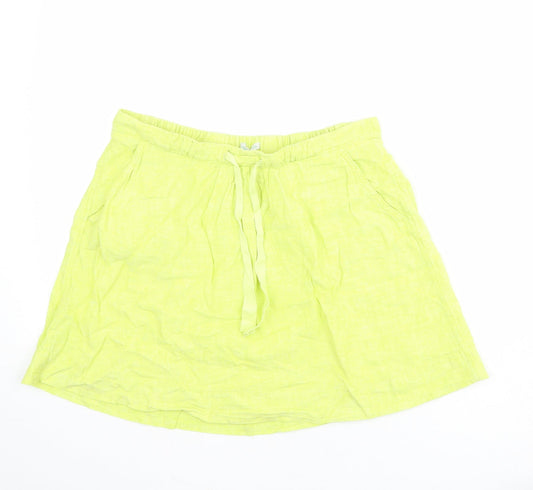 Stile Benetton Womens Green Cotton Skater Skirt Size 10