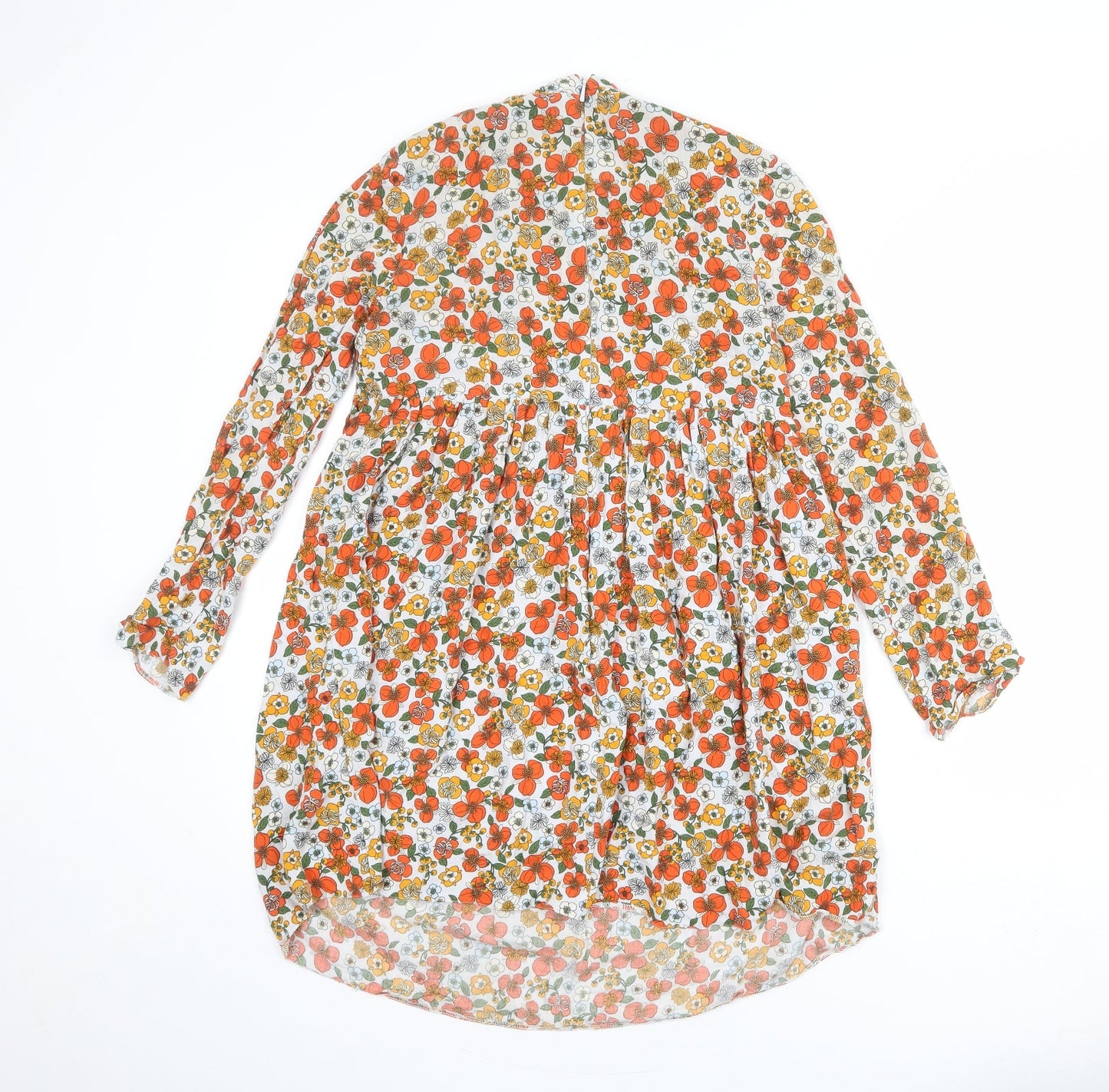 ASOS Womens Multicoloured Floral Viscose A-Line Size 8 Mock Neck Zip