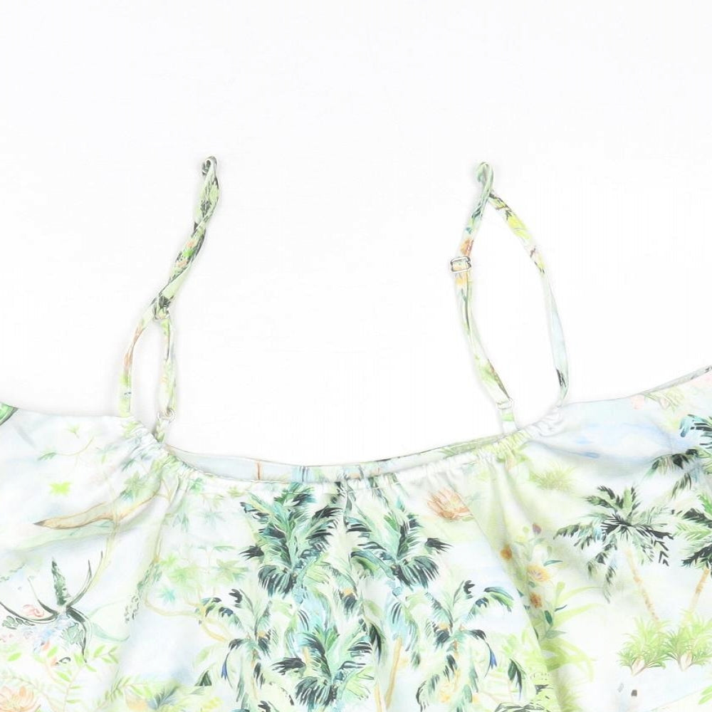 H&M Womens Multicoloured Geometric Polyester Camisole Tank Size 8 Square Neck - Layered