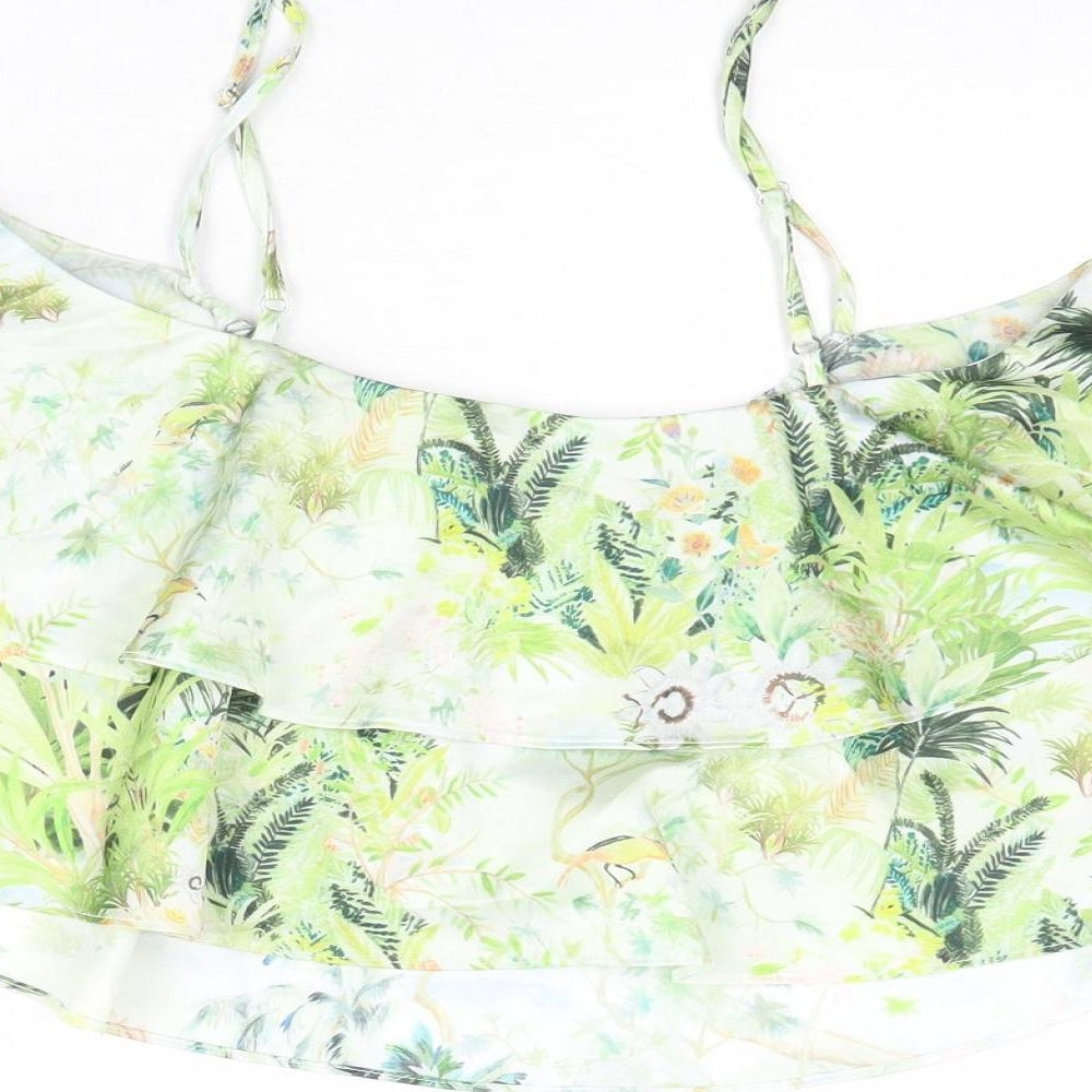 H&M Womens Multicoloured Geometric Polyester Camisole Tank Size 8 Square Neck - Layered